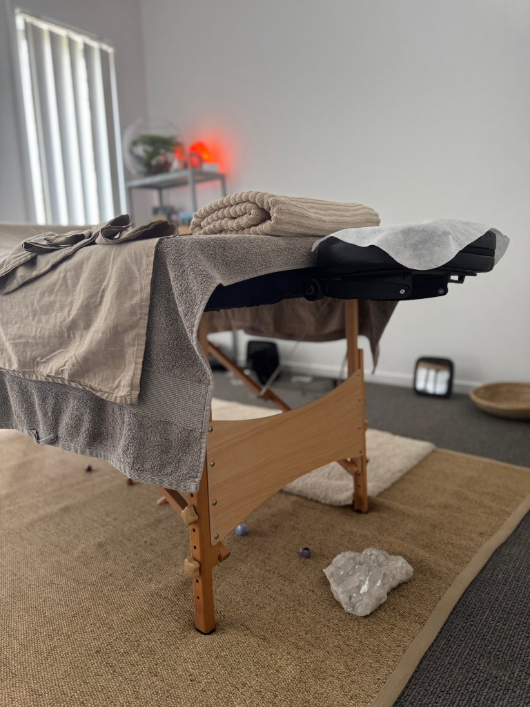 Restorative energy massage treatment room